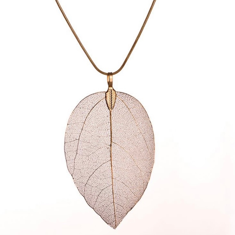 New Rose Gold pendant natural leaf